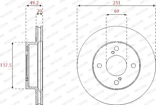 Bremsscheibe Vorderachse FERODO DDF2689C Bild Bremsscheibe Vorderachse FERODO DDF2689C