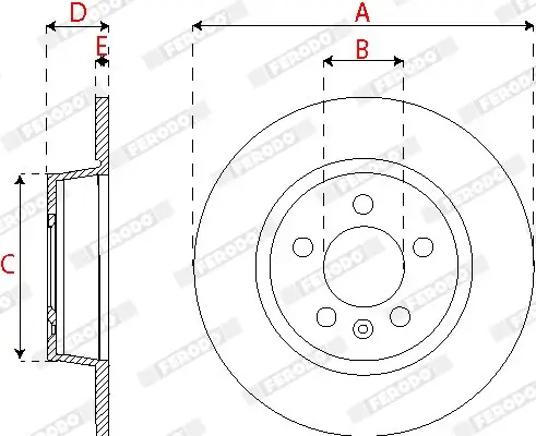 Bremsscheibe Hinterachse FERODO DDF2691C Bild Bremsscheibe Hinterachse FERODO DDF2691C