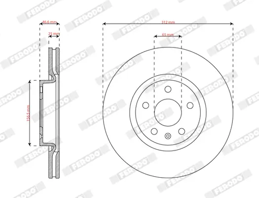 Bremsscheibe Vorderachse FERODO DDF2702C