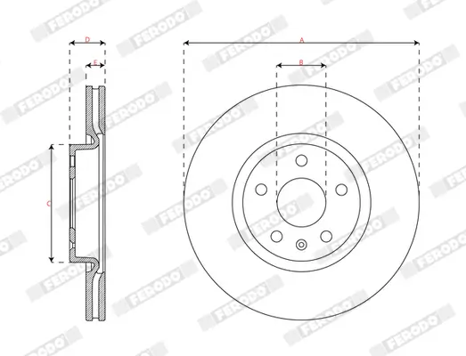 Bremsscheibe Vorderachse FERODO DDF2702C Bild Bremsscheibe Vorderachse FERODO DDF2702C