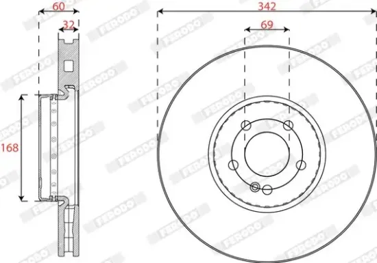 Bremsscheibe FERODO DDF2713VC-1 Bild Bremsscheibe FERODO DDF2713VC-1