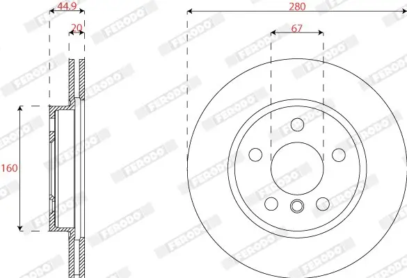 Bremsbelagsatz, Scheibenbremse Vorderachse FERODO FDB1897