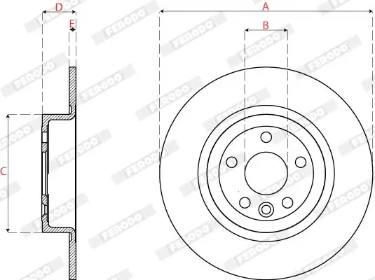 Bremsscheibe Hinterachse FERODO DDF2771C Bild Bremsscheibe Hinterachse FERODO DDF2771C