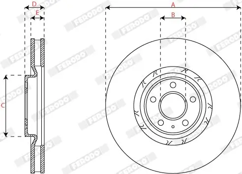 Bremsscheibe Vorderachse links FERODO DDF2774LC-1 Bild Bremsscheibe Vorderachse links FERODO DDF2774LC-1