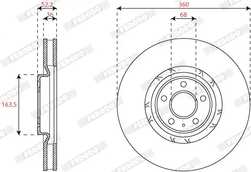 Bremsscheibe Vorderachse rechts FERODO DDF2774RC-1 Bild Bremsscheibe Vorderachse rechts FERODO DDF2774RC-1