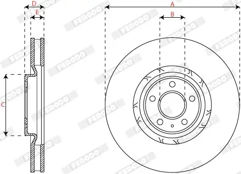 Bremsscheibe Vorderachse rechts FERODO DDF2774RC-1 Bild Bremsscheibe Vorderachse rechts FERODO DDF2774RC-1