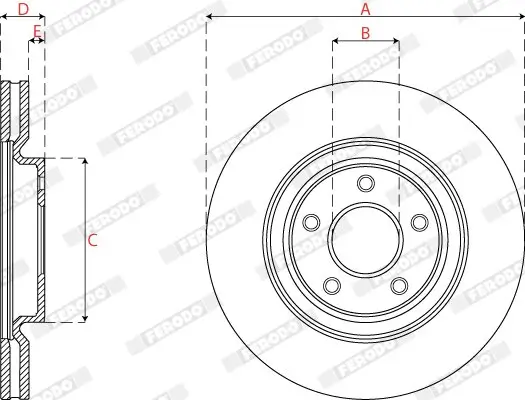 Bremsscheibe Vorderachse FERODO DDF2785C-1 Bild Bremsscheibe Vorderachse FERODO DDF2785C-1