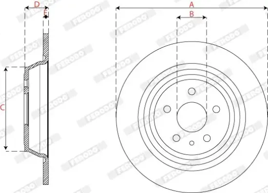 Bremsscheibe Hinterachse FERODO DDF2788C Bild Bremsscheibe Hinterachse FERODO DDF2788C