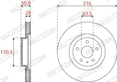 Bremsscheibe Vorderachse FERODO DDF2789C Bild Bremsscheibe Vorderachse FERODO DDF2789C