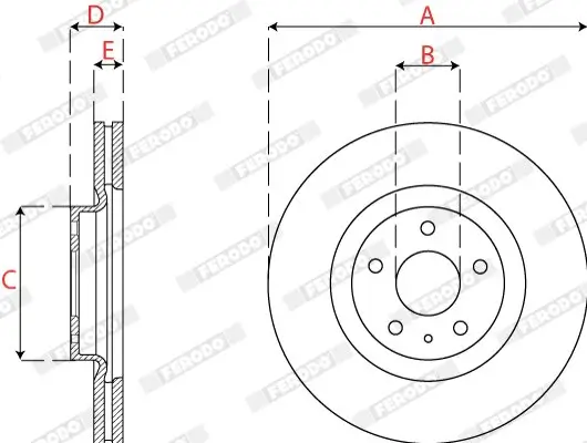 Bremsscheibe Vorderachse FERODO DDF2789C Bild Bremsscheibe Vorderachse FERODO DDF2789C