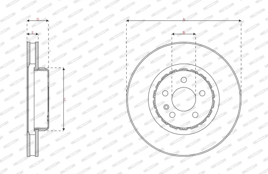 Bremsscheibe Vorderachse FERODO DDF2807VC-1 Bild Bremsscheibe Vorderachse FERODO DDF2807VC-1