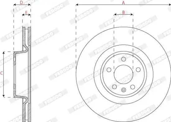 Bremsscheibe Vorderachse FERODO DDF2810C-1 Bild Bremsscheibe Vorderachse FERODO DDF2810C-1