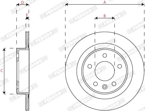Bremsscheibe Hinterachse FERODO DDF2812C Bild Bremsscheibe Hinterachse FERODO DDF2812C