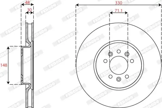 Bremsscheibe Vorderachse FERODO DDF2817C-1 Bild Bremsscheibe Vorderachse FERODO DDF2817C-1
