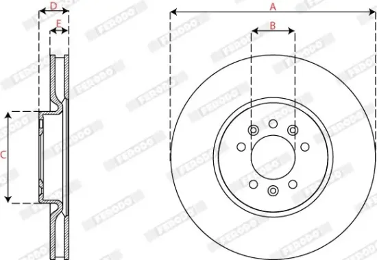 Bremsscheibe Vorderachse FERODO DDF2817C-1 Bild Bremsscheibe Vorderachse FERODO DDF2817C-1