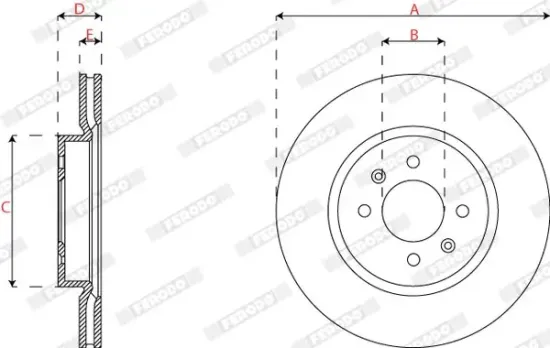 Bremsscheibe Vorderachse FERODO DDF2819C Bild Bremsscheibe Vorderachse FERODO DDF2819C