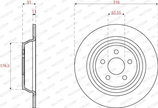 Bremsscheibe Hinterachse FERODO DDF2821C Bild Bremsscheibe Hinterachse FERODO DDF2821C