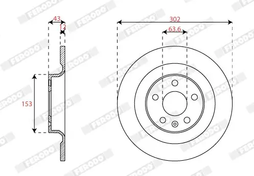 Bremsscheibe Hinterachse FERODO DDF2827C Bild Bremsscheibe Hinterachse FERODO DDF2827C