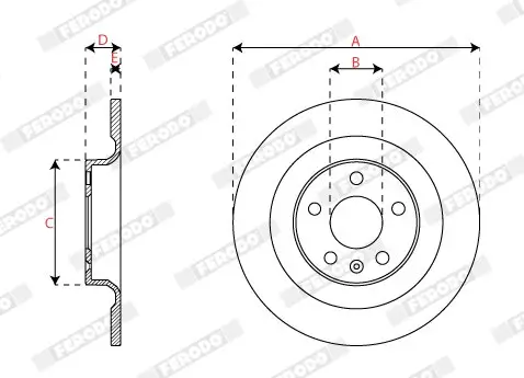 Bremsscheibe Hinterachse FERODO DDF2827C Bild Bremsscheibe Hinterachse FERODO DDF2827C