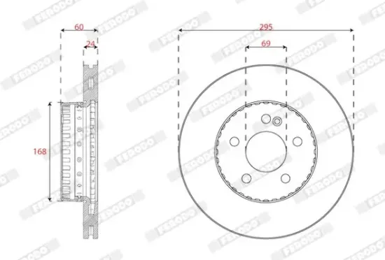 Bremsscheibe Vorderachse FERODO DDF2831VC-1 Bild Bremsscheibe Vorderachse FERODO DDF2831VC-1