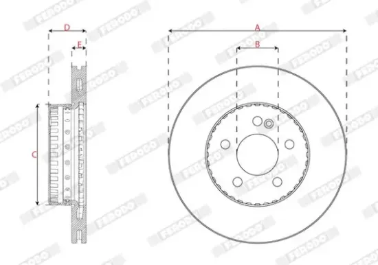 Bremsscheibe Vorderachse FERODO DDF2831VC-1 Bild Bremsscheibe Vorderachse FERODO DDF2831VC-1