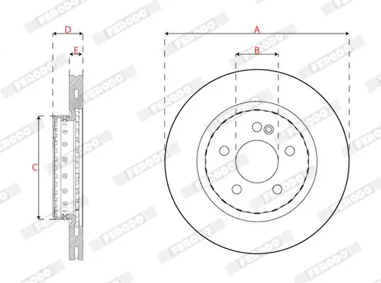 Bremsscheibe FERODO DDF2832VC-1 Bild Bremsscheibe FERODO DDF2832VC-1
