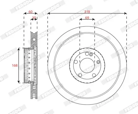Bremsscheibe FERODO DDF2838VC-1 Bild Bremsscheibe FERODO DDF2838VC-1