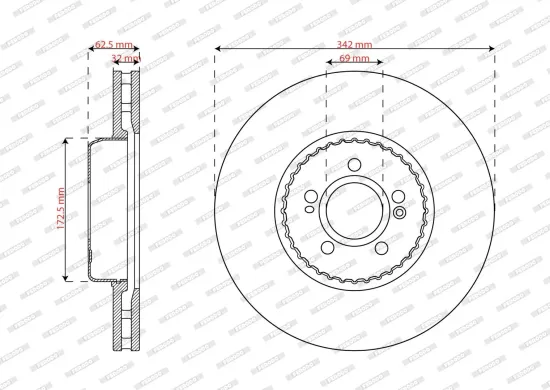 Bremsscheibe Vorderachse FERODO DDF2839C-1 Bild Bremsscheibe Vorderachse FERODO DDF2839C-1