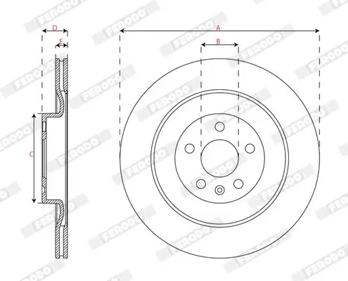 Bremsscheibe Hinterachse FERODO DDF2844C Bild Bremsscheibe Hinterachse FERODO DDF2844C