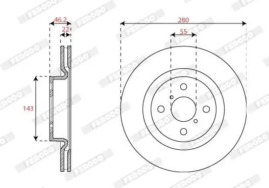 Bremsscheibe Vorderachse FERODO DDF2851C Bild Bremsscheibe Vorderachse FERODO DDF2851C