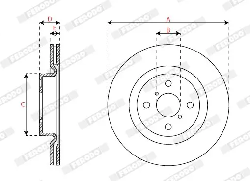 Bremsscheibe Vorderachse FERODO DDF2851C Bild Bremsscheibe Vorderachse FERODO DDF2851C