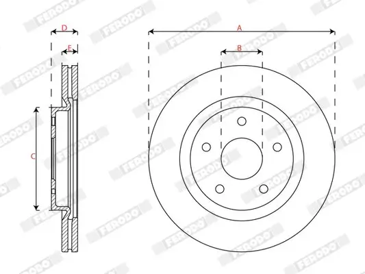 Bremsscheibe Vorderachse FERODO DDF2855C Bild Bremsscheibe Vorderachse FERODO DDF2855C