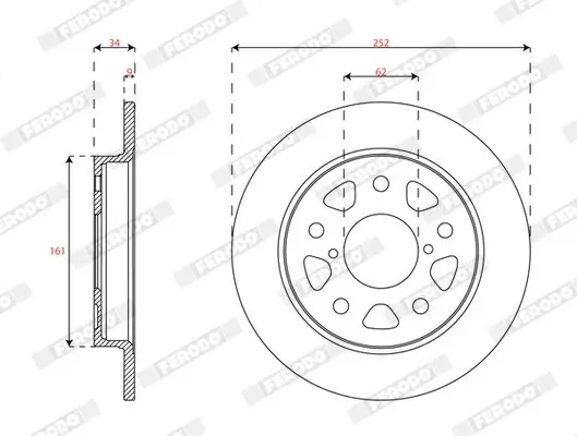 Bremsscheibe Hinterachse FERODO DDF2856C Bild Bremsscheibe Hinterachse FERODO DDF2856C