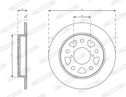 Bremsscheibe Hinterachse FERODO DDF2856C Bild Bremsscheibe Hinterachse FERODO DDF2856C