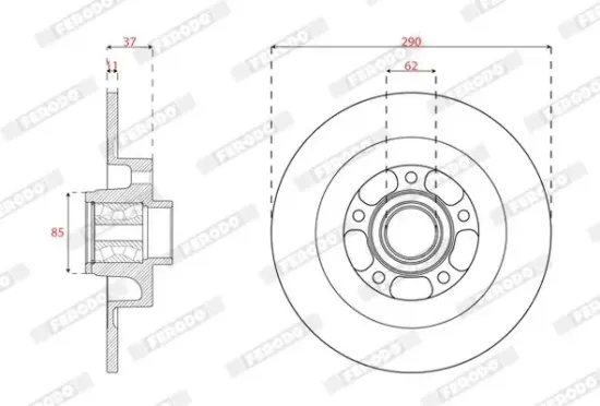 Bremsscheibe FERODO DDF2857C-1 Bild Bremsscheibe FERODO DDF2857C-1