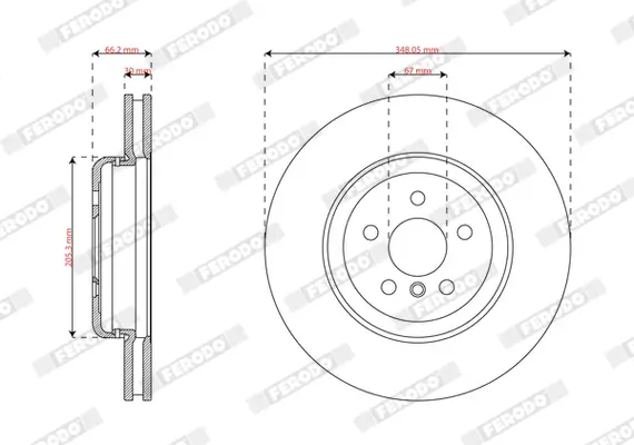 Bremsscheibe Vorderachse FERODO DDF2862VC-1