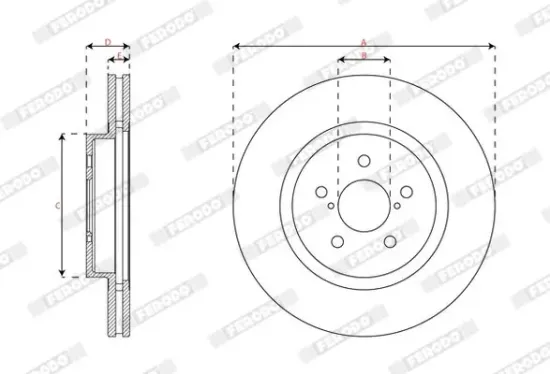 Bremsscheibe Vorderachse FERODO DDF2863C Bild Bremsscheibe Vorderachse FERODO DDF2863C