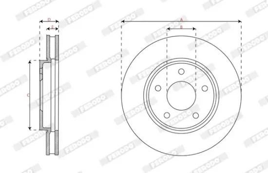 Bremsscheibe Vorderachse FERODO DDF2908C Bild Bremsscheibe Vorderachse FERODO DDF2908C