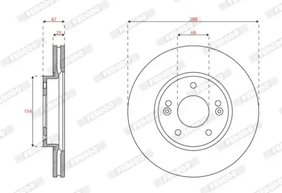 Bremsscheibe Vorderachse FERODO DDF2928C Bild Bremsscheibe Vorderachse FERODO DDF2928C