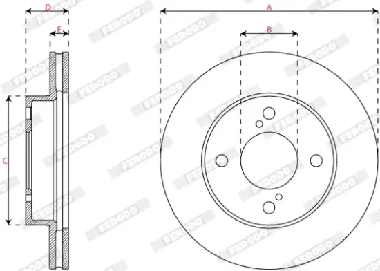 Bremsscheibe Vorderachse FERODO DDF2968C Bild Bremsscheibe Vorderachse FERODO DDF2968C