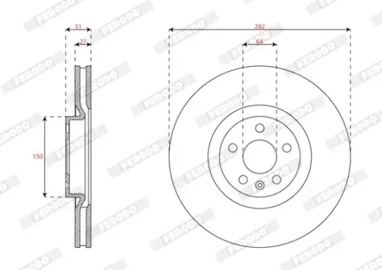 Bremsscheibe Vorderachse FERODO DDF2979C-1 Bild Bremsscheibe Vorderachse FERODO DDF2979C-1
