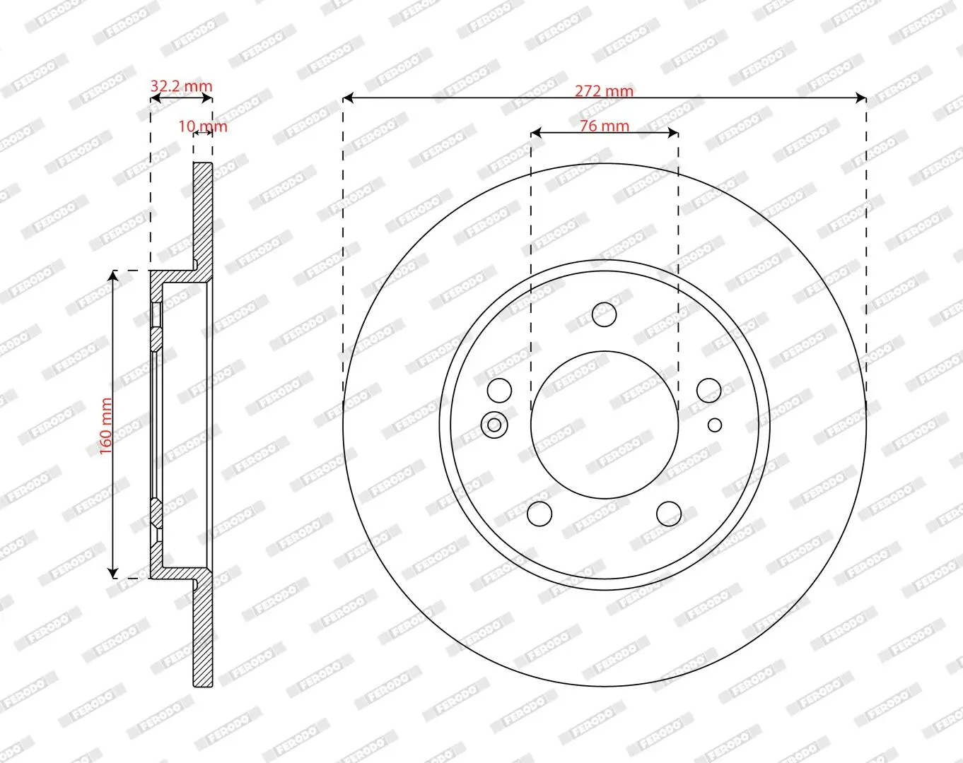 Bremsscheibe Hinterachse FERODO DDF2983C