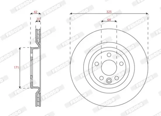 Bremsscheibe Hinterachse FERODO DDF2996C Bild Bremsscheibe Hinterachse FERODO DDF2996C