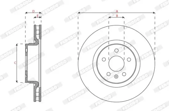 Bremsscheibe Vorderachse FERODO DDF3013C-1 Bild Bremsscheibe Vorderachse FERODO DDF3013C-1