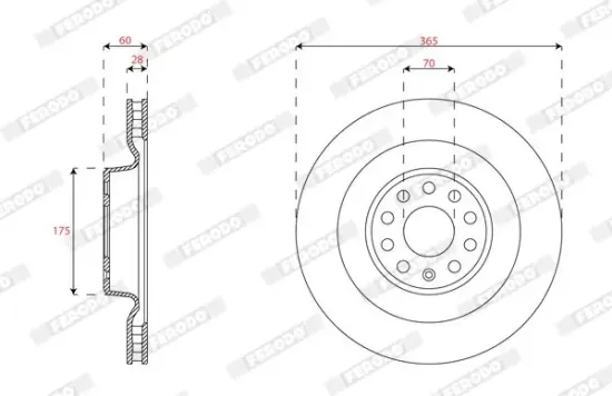Bremsscheibe Hinterachse FERODO DDF3014C-1 Bild Bremsscheibe Hinterachse FERODO DDF3014C-1