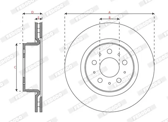 Bremsscheibe Vorderachse FERODO DDF3015C Bild Bremsscheibe Vorderachse FERODO DDF3015C