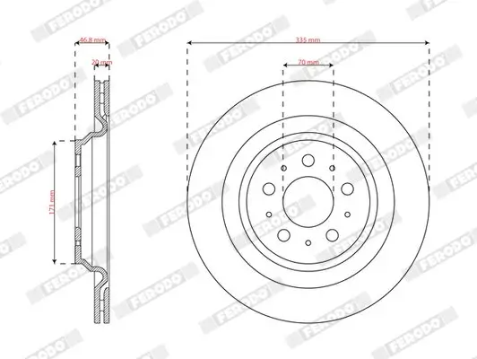 Bremsscheibe Hinterachse FERODO DDF3016C-1 Bild Bremsscheibe Hinterachse FERODO DDF3016C-1