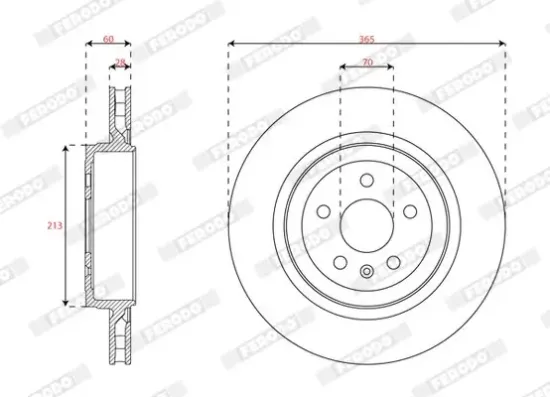 Bremsscheibe Hinterachse FERODO DDF3018C-1 Bild Bremsscheibe Hinterachse FERODO DDF3018C-1