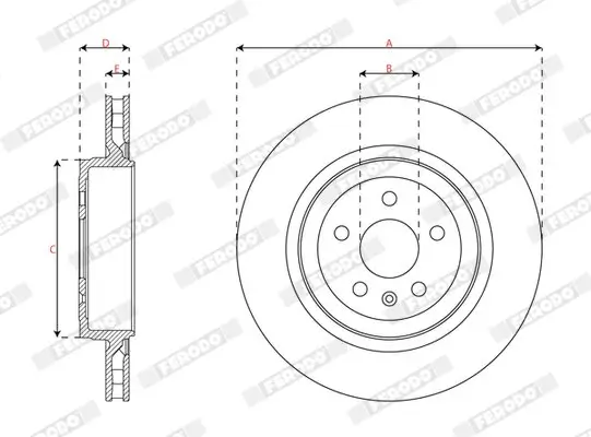 Bremsscheibe Hinterachse FERODO DDF3018C-1 Bild Bremsscheibe Hinterachse FERODO DDF3018C-1