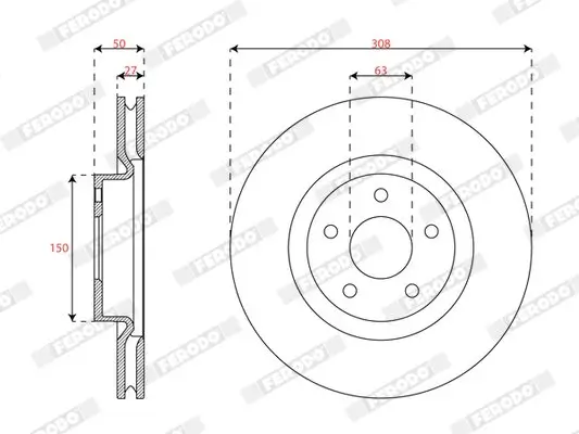 Bremsscheibe FERODO DDF3021C Bild Bremsscheibe FERODO DDF3021C
